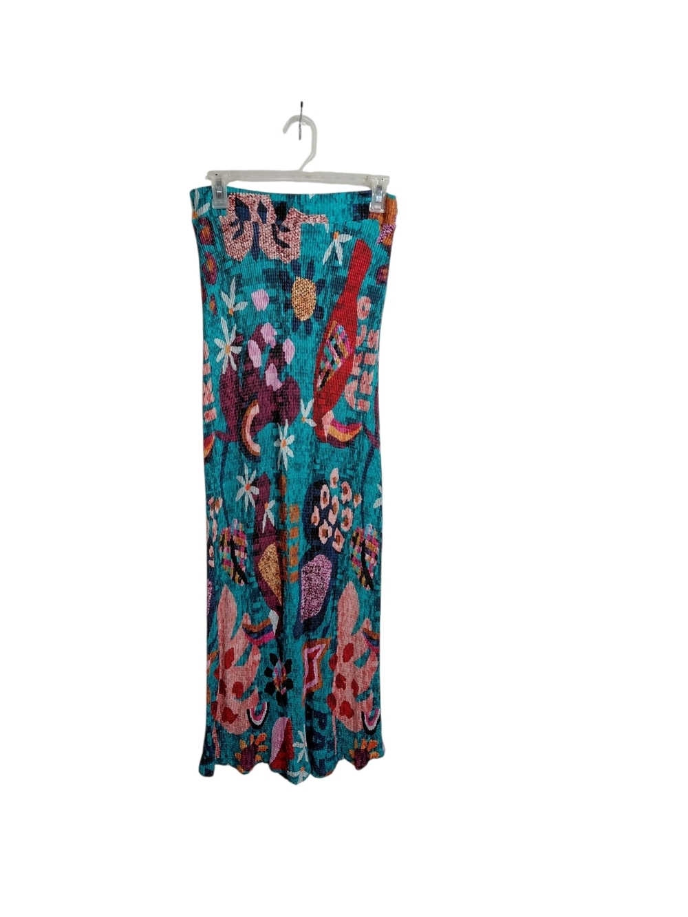FARM Rio Teal Multicolor Floral Smocked Maxi Skirt
